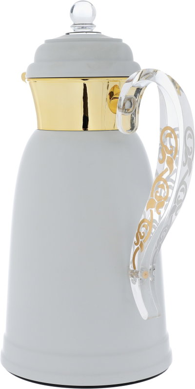 Al Saif Gallery Qamar thermos set, 1 liter, thermal glass inner container, steel outer shell - light gray product image 8