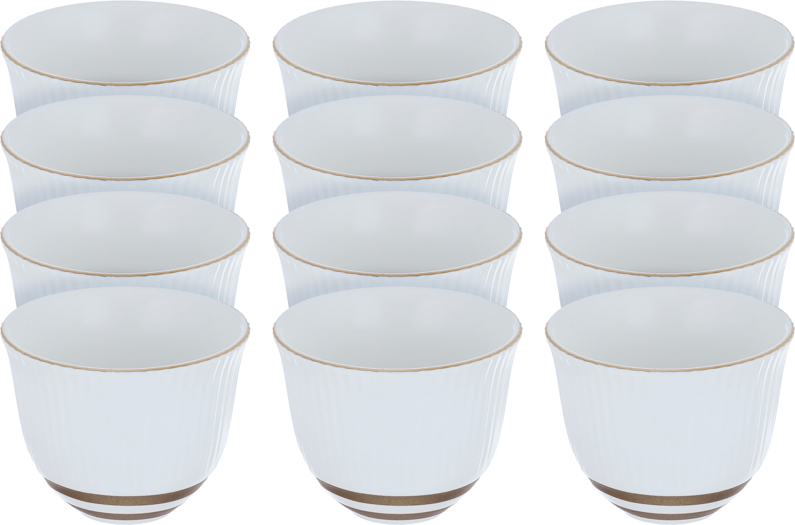 Porcelain coffee cup set, 12 pieces - white product image