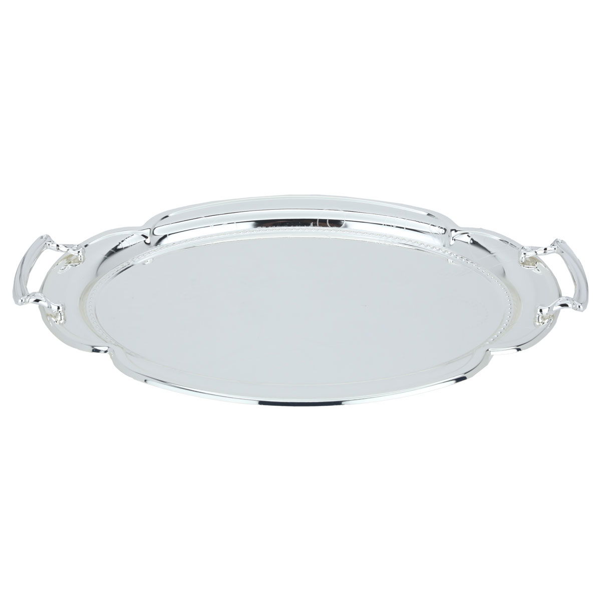 Al Saif Gallery Steel Serving Tray, 3 Pieces - Golden Silver product image