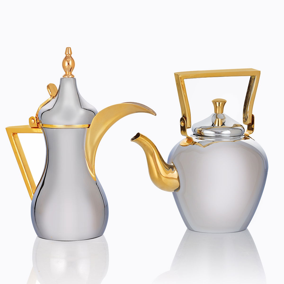 طقم دلال سليمان استيل السيف غاليري، 1.6 لتر، قطعتين - ذهبي فضي product image