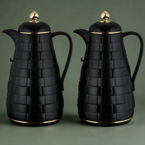 طقم ترامس لالوزا، 1 / 1 لتر، 2 قطعة، حافظة داخلية زجاج، غطاء ضغاط - اسود ذهبي product image