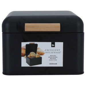 Al Saif Gallery Steel Bread Container, 14 x 20 x 22 cm - Black product image 2