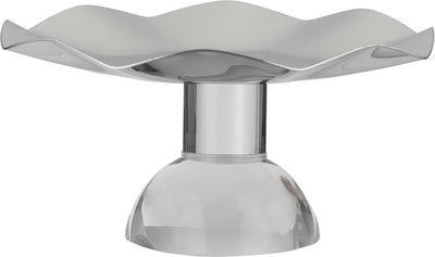 Al Saif Gallery Stainless Steel Serving Stand, 17.5x17.5x10 cm, Transparent Base - Transparent Silver product image 2
