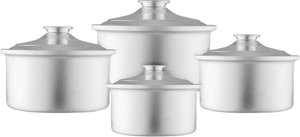 Al Saif Plus Indian Taj Aluminum Saif Plus Pot Set, 4 Pieces, Round - Silver product image 2