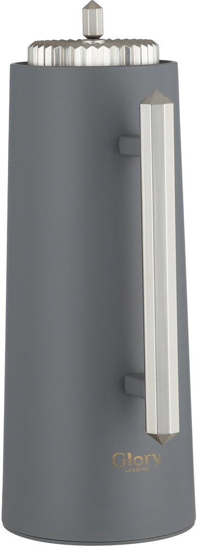 Glory Lean Thermos, 1 Liter, Glass Inner Container, Push Button, Matte Nickel Handle - Dark Grey product image 3