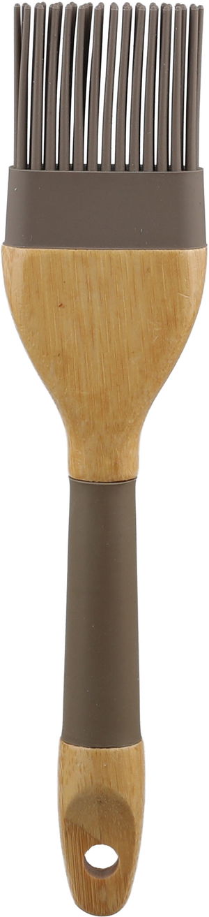 Alsaif Gallery Silicone Wood Oil Brush, Square, Wooden Handle, 22X5 Cm - Light Brown Wood product image