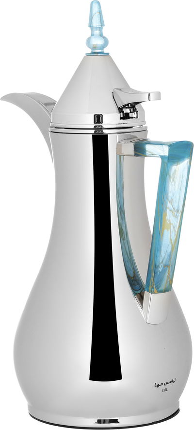 Al Saif Gallery Maha thermos set, two pieces, 1 liter, thermal glass inner container, steel outer shell - silver product image 4