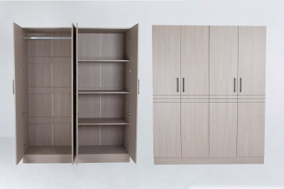 خزانة ملابس خشب MDF، 54×160×200 سم 4 ابواب - بيج product image 3