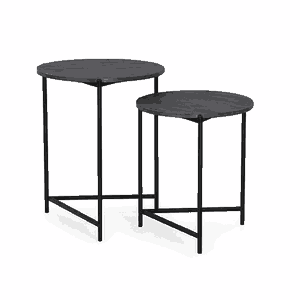 طقم طاولات خشب MDF و معدن، قطعتين - رمادى اسود product image 2