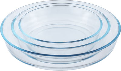 طقم صواني فرن زجاج ميروليكس، 3 قطع ، دائري - شفاف product image 1