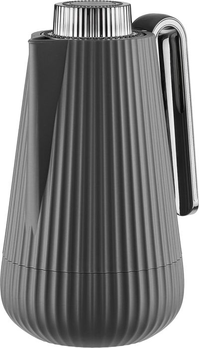 ترمس سمو جلوري، 0.7 لتر، يد نيكل، الخامة الداخلية زجاج، ضغاط - رمادي غامق اسود لامع product image 3