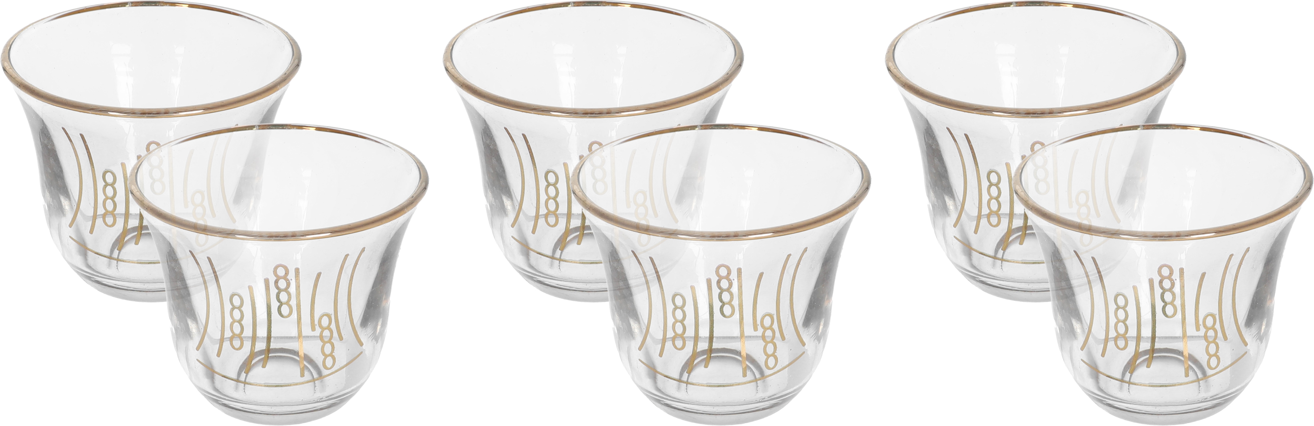 Al Saif Gallery Saudi Arabic coffee cups set from glass, 0.09 litres, 6 pieces - clear product image