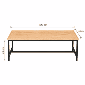 طقم طاولات خشب MDF و معدن، 5 قطع - اسود بني product image 2
