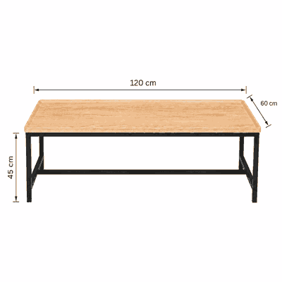 طقم طاولات خشب MDF و معدن، 5 قطع - اسود بني product image 2
