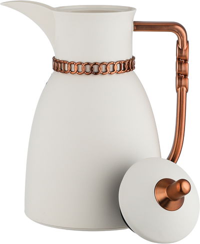 طقم ترامس بيان السيف غاليري، 0.7 / 1 لتر، 2 قطعة، حافظة داخلية زجاج حراري، يد نحاسي - أبيض مطفي product image 5