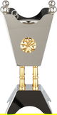 Al Saif Gallery Stainless Steel Incense Burner, 11x11x22 cm, Base - Gold Silver product image 1