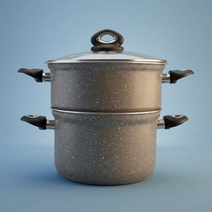 قدر طبخ جرانيت السيف غاليري، 28 سم، غطاء زجاج - رمادي product image