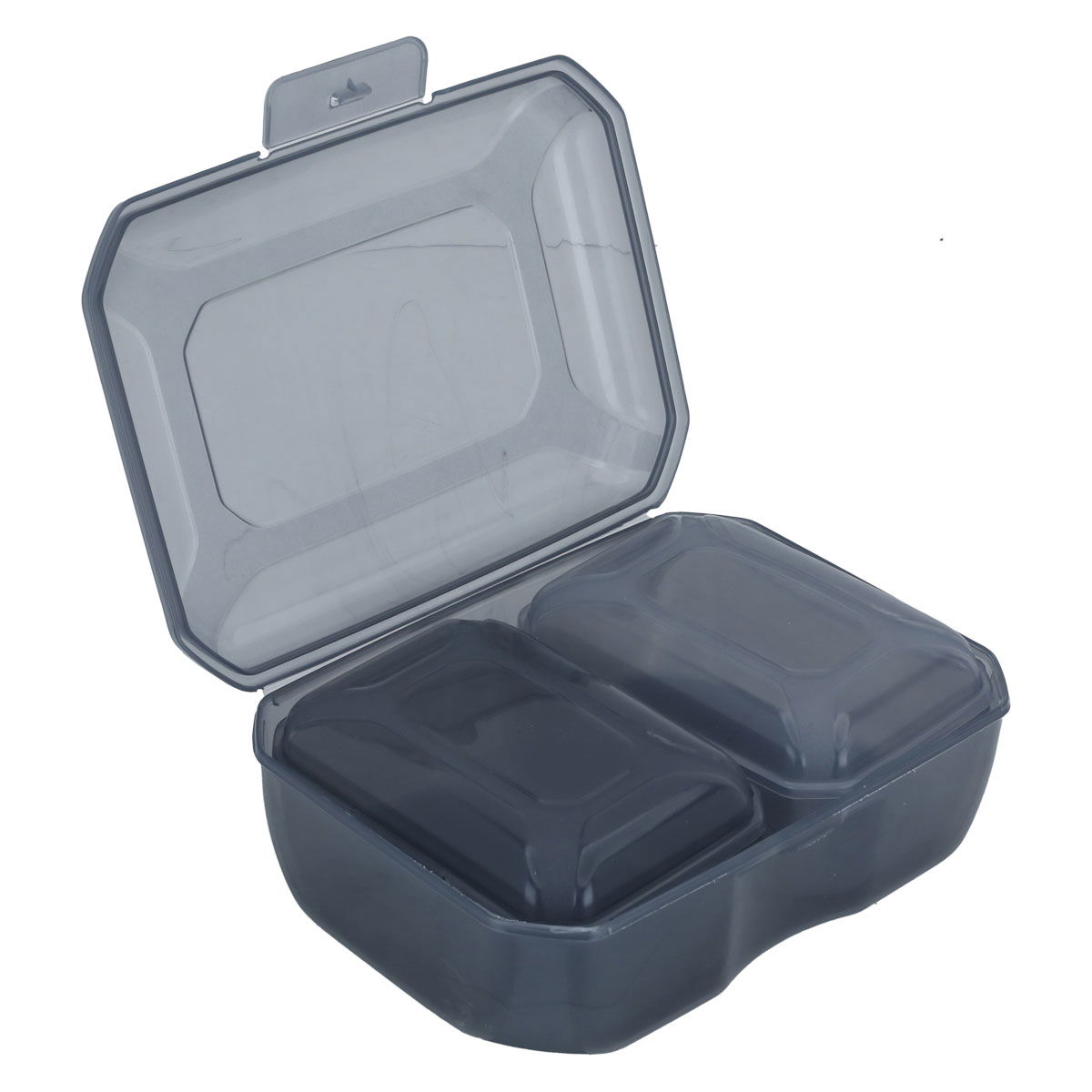 Proof Plastic Storage Containers Set, 3 Pieces, 0.5 / 0.5 / 2 Liter, Rectangle - Transparent Black product image 1