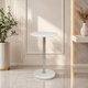 طاولة خدمة مفرد رخام، 56×35×3 سم، قاعدة رخام دائرية، رافعة معدن - فضي أبيض product image 1
