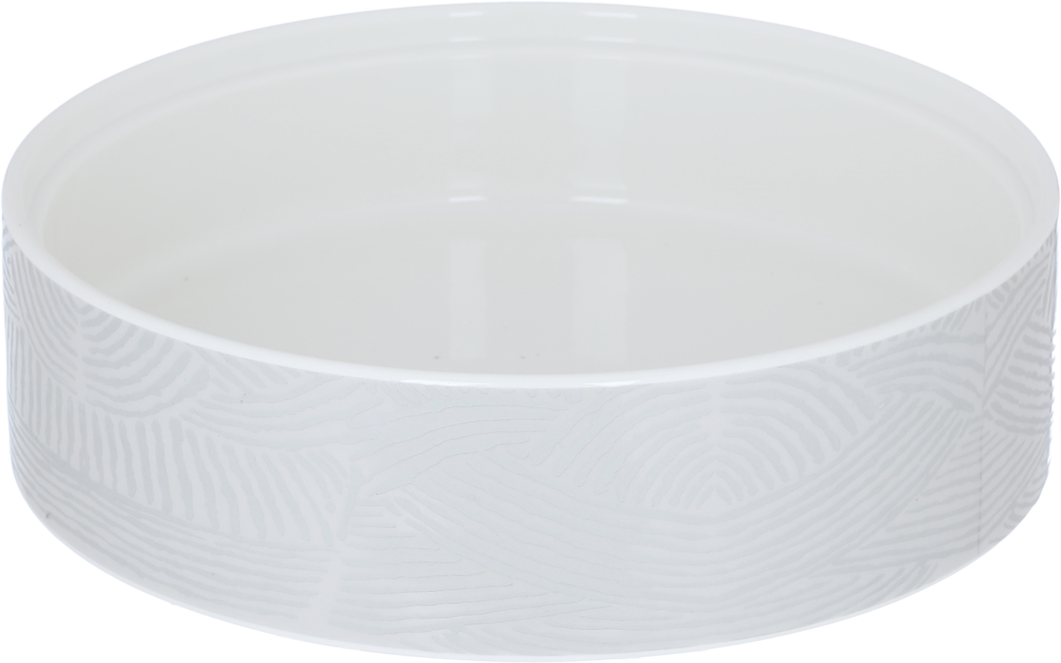 Al Saif Gallery Saheel Porcelain Serving Tray, 18 x 18 x 7.6 cm, Round with Lid, Medium, Gemini Pattern - White product image 2