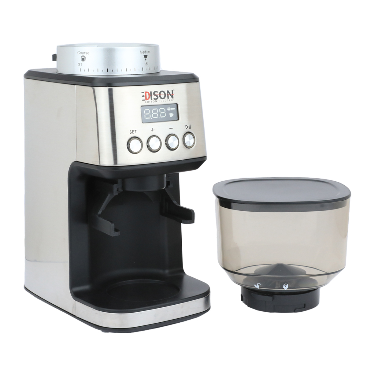 مطحنة قهوة ديجتال إديسون، 180 واط، 320 جرام - فضي product image 4