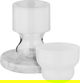 طقم تقديم شاي وقهوة زجاج صحن رخام السيف غاليري، 18 قطعة - شفاف أبيض product image 1