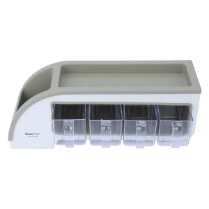 Al Saif Gallery plastic spice rack, four boxes - white product image 2