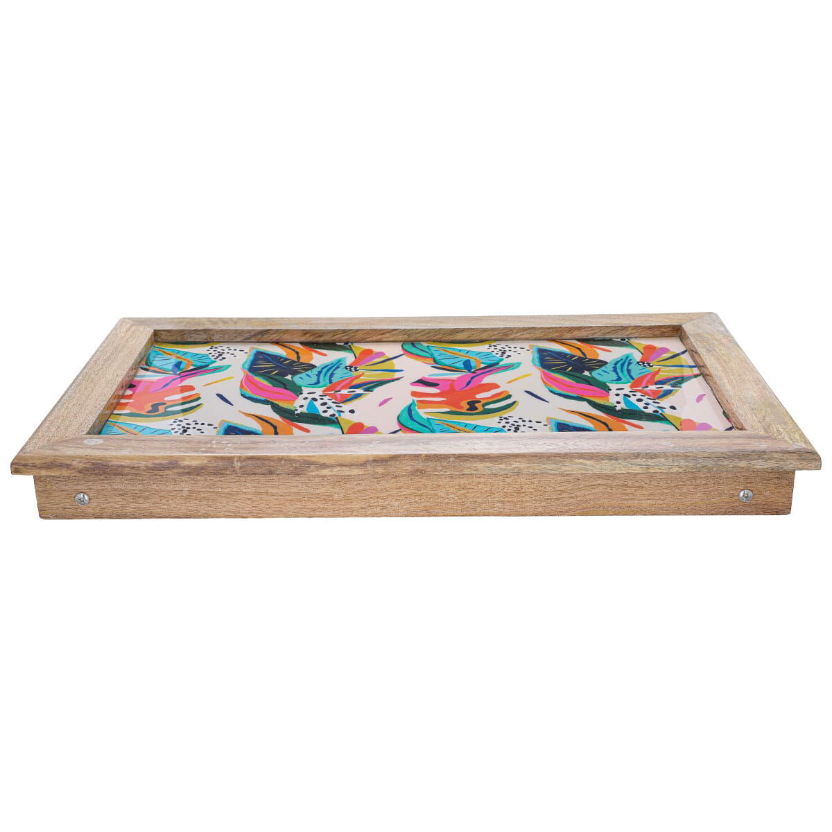 Al Saif Gallery porcelain serving tofir, 20x12x10 cm, green wood with legs - brown product image 6