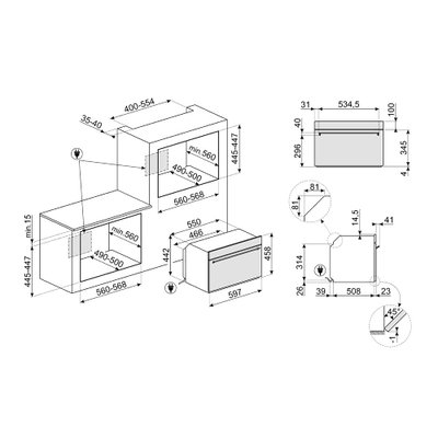 فرن و ميكرويف بلت ان سميج، 3100 واط، 40 لتر - فضي product image 2