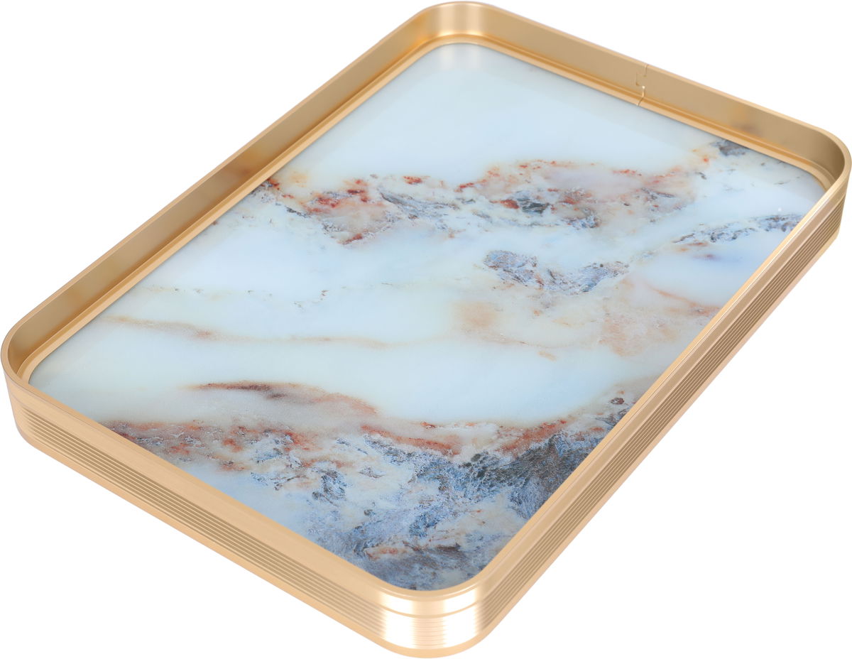 صينية تقديم أستيل السيف غاليري، مستطيلة، 32× 34 سم - ذهبي product image 2
