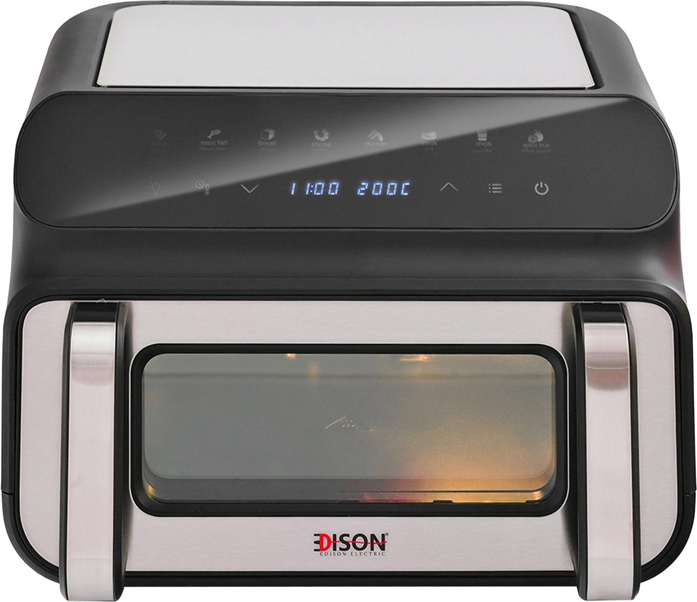 فرن بيتزا وقلاية إديسون، 2000 واط، 10 لتر، 8 وظائف - اسود product image