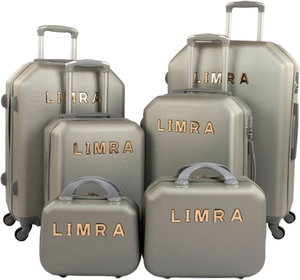 طقم شنط سفر ABS ليمرا، 6 مقاسات، 4 عجلات، زاويه 360 درجة، LMA-901 - فضي product image