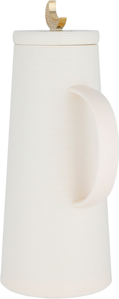 Al Saif Gallery Royal 8 thermos crescent lid, 1 liter, glass inner container, plastic outer shell - beige product image 3