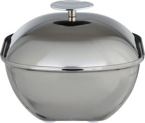 Al Saif Gallery Date tray with stainless steel lid, 13x13x12.5 cm, round - silver product image