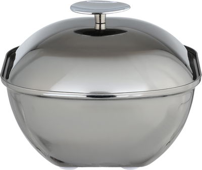 Al Saif Gallery Date tray with stainless steel lid, 13x13x12.5 cm, round - silver product image 1
