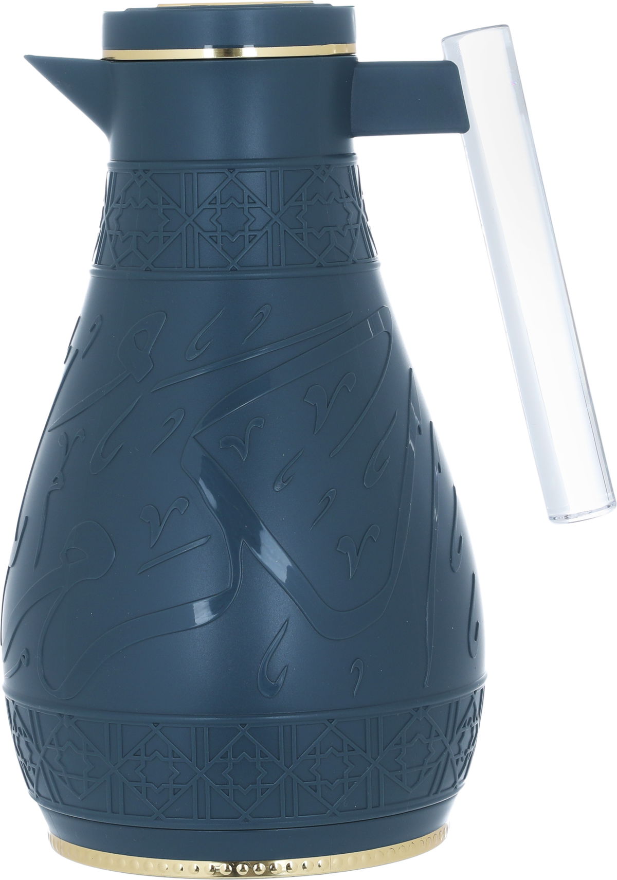 Al Saif Gallery Karam thermos Set, 1 - 0.65 litres, Islamic engraving with acrylic handle, 2 pieces - Navy product image 4
