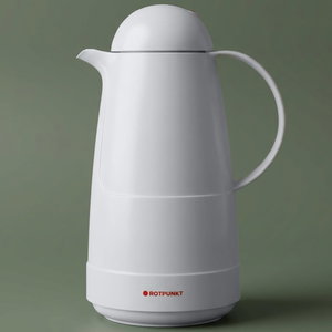 Rotpont thermos, 1 liter, thermal glass inner container, plastic outer shell - white product image