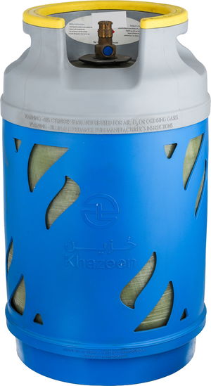 أسطوانة غاز فايبر خزين، 30x30x54 سم، 11 كجم - أزرق رمادي product image