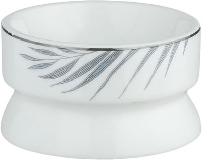 طقم زبادي بورسلان السيف غاليري، 33x13x3 سم، طوفرية بيضاوي، 4 قطع - أبيض رمادي product image 5