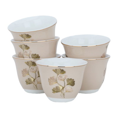 طقم فناجين قهوة عربي السيف غاليري، بورسلان، 12 قطعة - بني product image 1