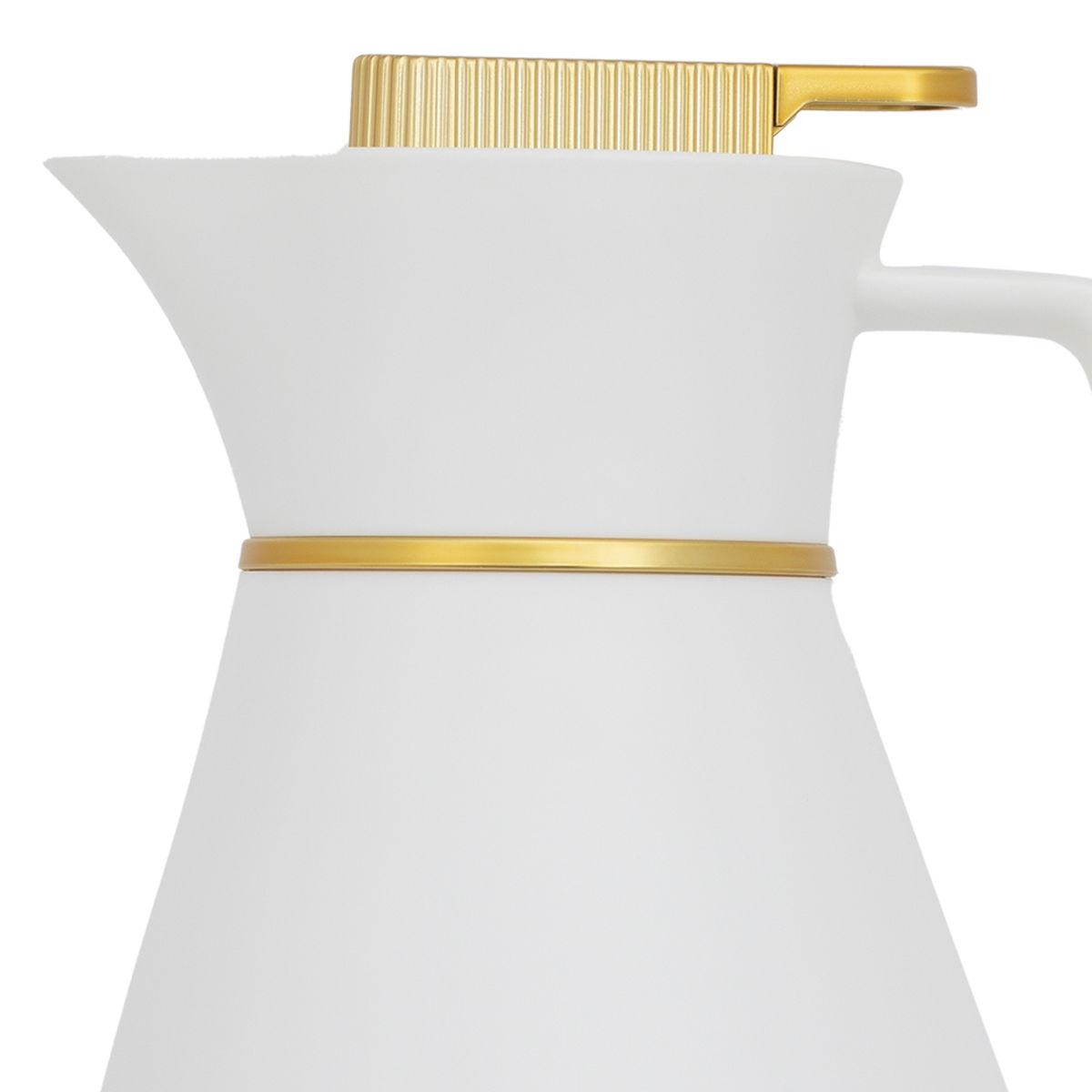 ترمس شيفون زجاج جلوري، 1 لتر، هيكل خارجي بلاستيك - أبيض product image 2