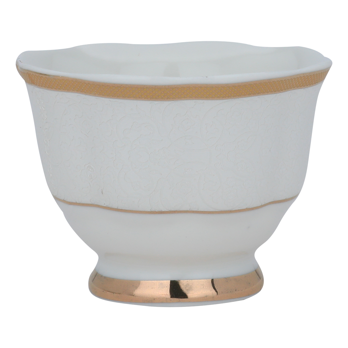 Al Saif Gallery Porcelain Coffee Cup Set, 12 Pieces - White And Golden product image