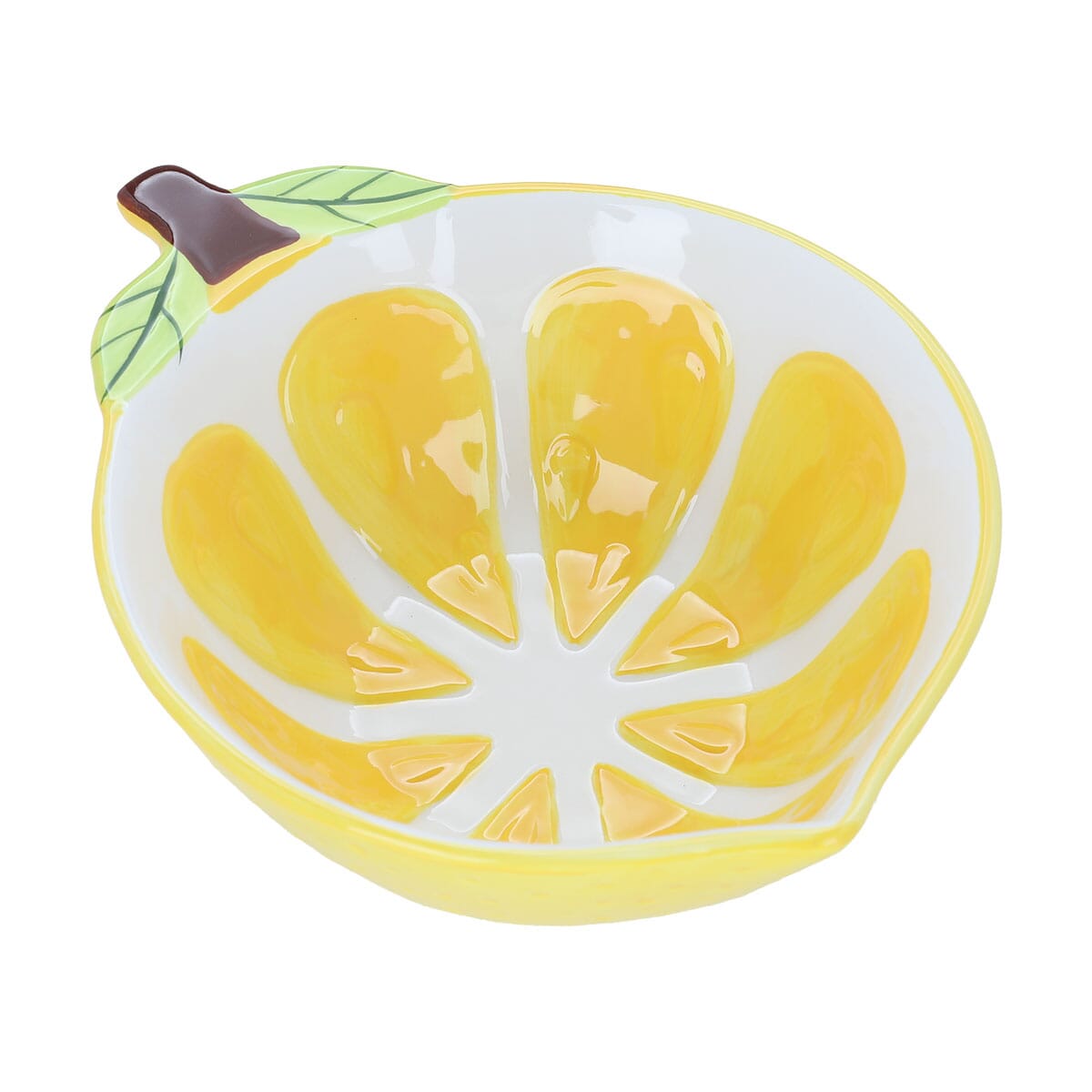 Al Saif Gallery Porcelain Bowl, 19.7 x 15.6 x 7.2 cm, lemon shape - yellow product image 2