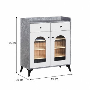 Modern MDF wooden buffet, 95×80×35 cm - Gray product image 2