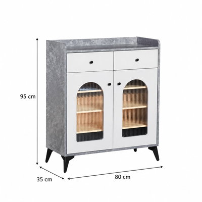 Modern MDF wooden buffet, 95×80×35 cm - Gray product image 2