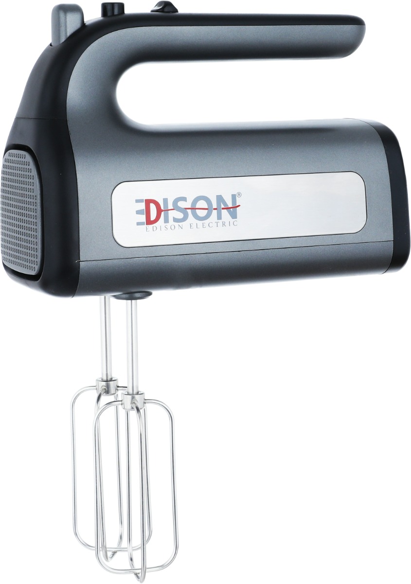Edison CM-2003 Electric Hand Mixer, 500 Watt, 5 Speeds, Turbo, 4 Pieces - Silver Gray product image 1
