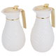 Al Saif Gallery thermos set, two pieces, 1/0.75 liter, glass inner container, plastic outer shell - white product image 3