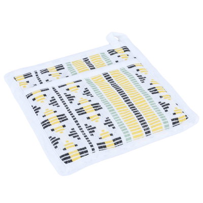طقم حامل وعاء قماش السيف غاليري، 3 قطع - أصفر أبيض product image 3