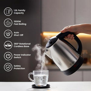 غلاية رويال، 1500 واط، 1.8 لتر، RA-EK1827 - فضي اسود product image 2