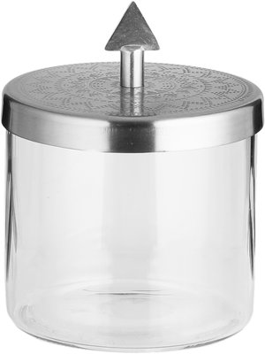 Al Saif Gallery Stainless Steel Glass Spice Jar, Lid, Round, 10X10X12 Cm - Transparent Silver product image